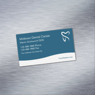 Dentist Office Editable Magnetic Business Cards
