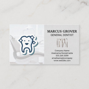 Dentist Office   Happy Tooth   Dental Tools Business Card