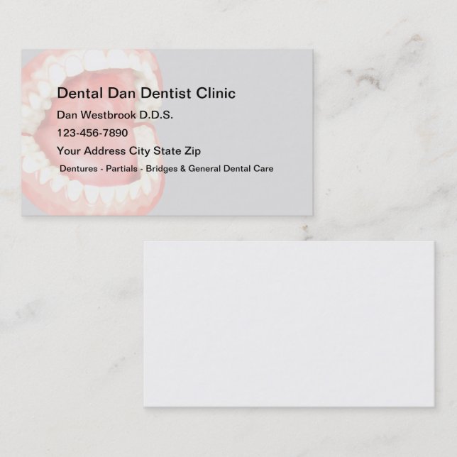 Dentist Office Modern Open Mouth Business Card (Front/Back)