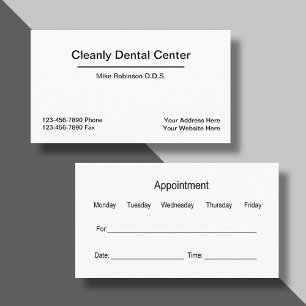 Dentist Office Office Appointment Combination Business Card