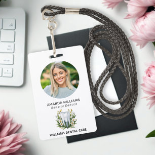 Dentist Office Professional Elegant Photo ID Badge