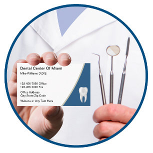 Dentist Office Realistic Tooth Theme Business Card