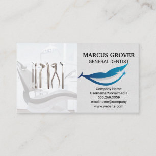 Dentist Office Smile Dental Tools Business Card