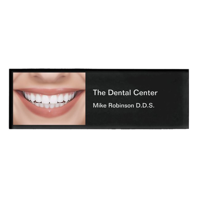 Dentist Office Staff Smile Theme Name Tag (Front)