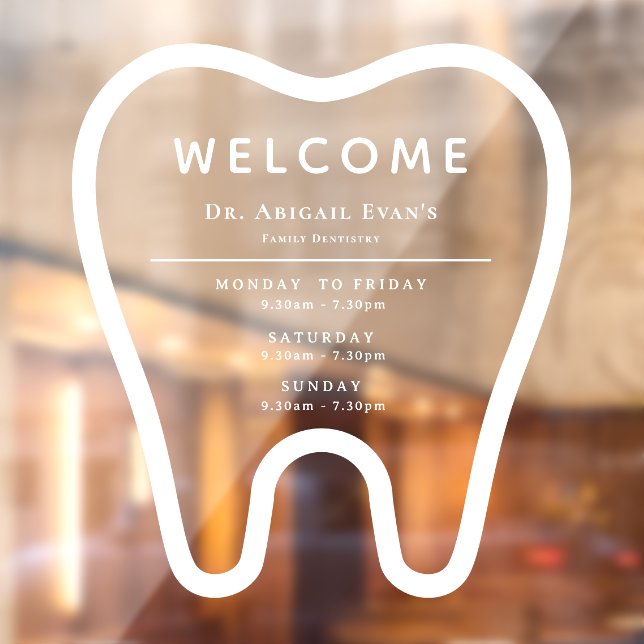 Dentist Office Storefront Open Hours Tooth Logo (Sheet 2)