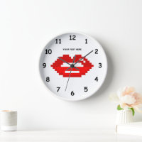 Dentist office wall clock with white teeth mouth