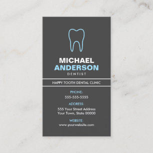 Dentist or dental assistant, modern, blue and grey business card