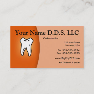 Dentist Orthodontics customisable business card