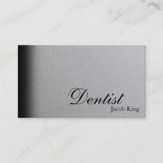 Dentist Orthodontist Business Card Simple Silver