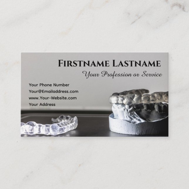 Dentist orthodontist with appointment combination business card (Front)