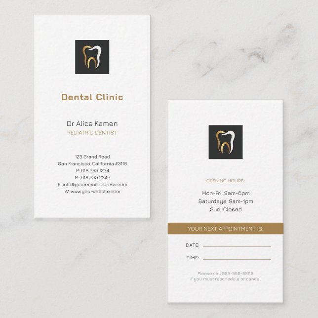 Dentist | Paediatrics Dentist Business Card (Front/Back)