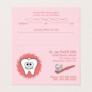 Dentist Pink Appointment Business Cards