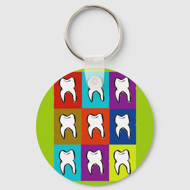 Dentist Popart Gifts Key Ring (Front)