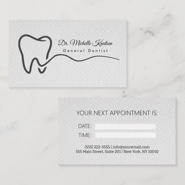 Dentist Professional Dental Appointment Business  Card (Front/Back)