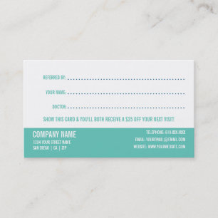 Dentist Referral Business Referral Business Card.