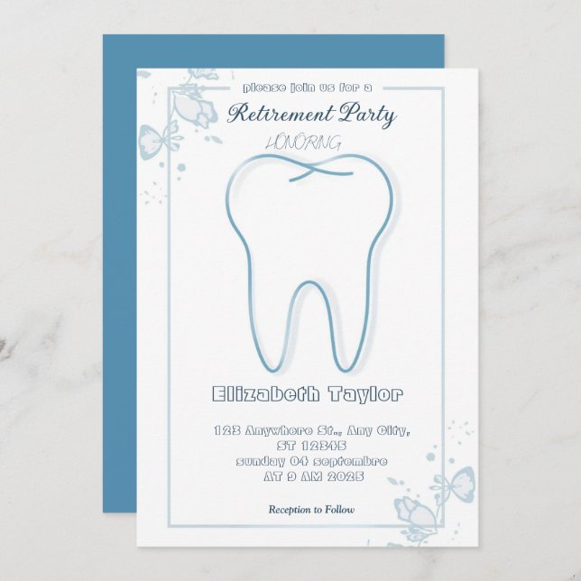 Dentist retirement invitation -Thank You Dentist (Front/Back)