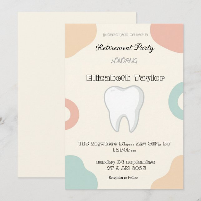 Dentist retirement invitation -Thank You Dentist (Front/Back)