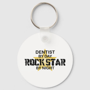 Dentist Rock Star by Night Key Ring