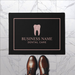 Dentist Rose Gold Tooth Modern Dental Office Doormat