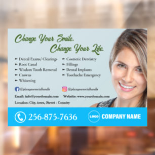 Dentist Services Editable Window Cling