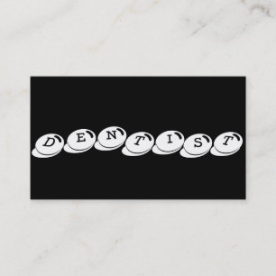 Dentist, Simple Chic Black White Text Business Card
