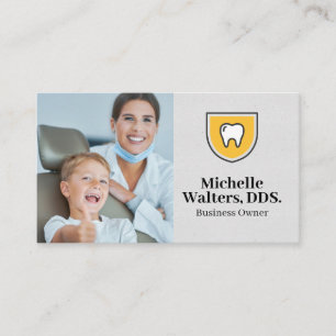 Dentist Smiling with Little Boy Patient Business Card