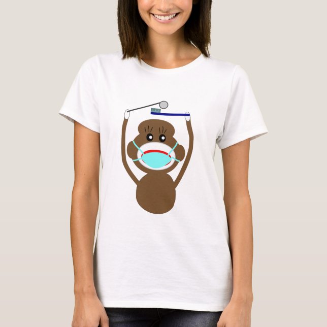 Dentist Sock Monkey Shirts and Gifts--Adorable (Front)