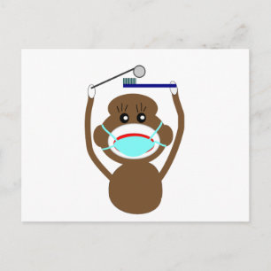 Dentist Sock Monkey Shirts and Gifts--Adorable Postcard
