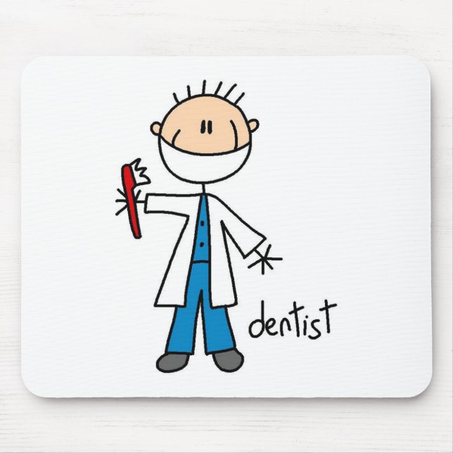 Dentist Stick Figure Mouse Pad (Front)