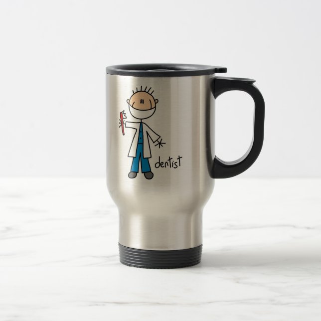 Dentist Stick Figure Travel Mug (Right)