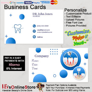 Dentist Teeth Business Cards 46 Pack of 100