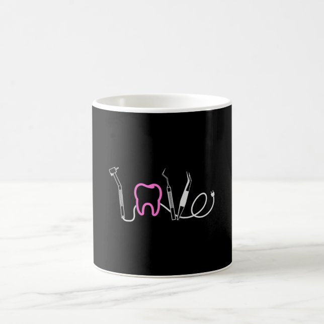 Dentist Teeth Dental LoveTooth Funny Gift Idea Coffee Mug (Center)