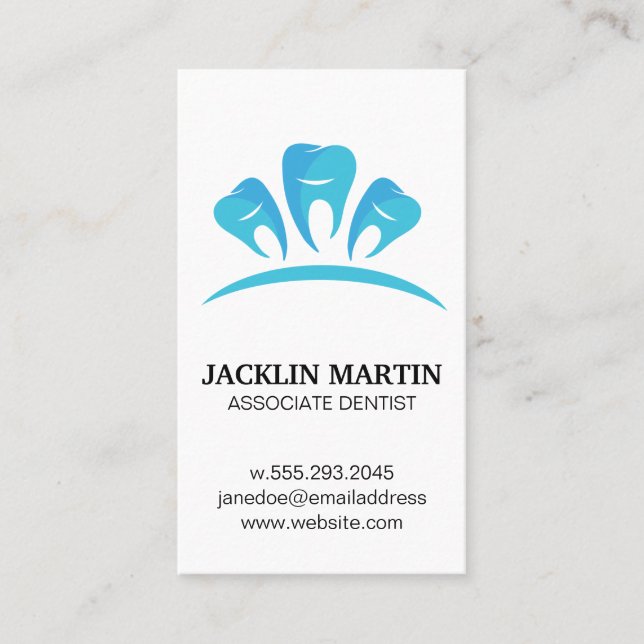 Dentist | Teeth Icon Business Card (Front)
