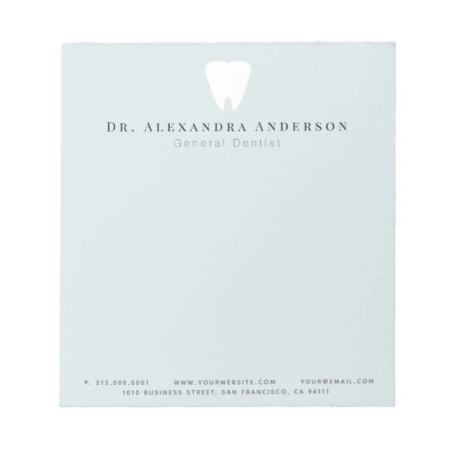 Dentist Teeth Light Blue Notepad (Front)