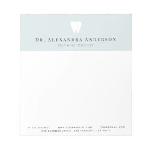 Dentist Teeth Light Blue & White Notepad