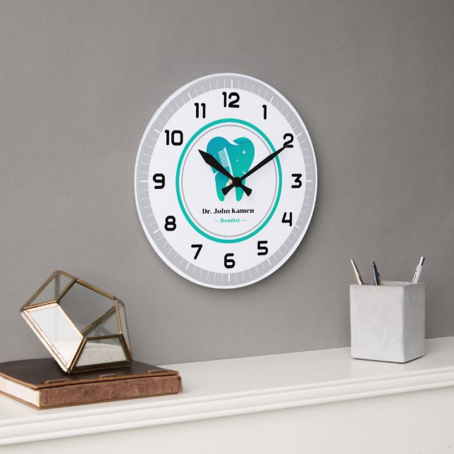 Dentist | Teeth Teethbrush Large Clock (Office)