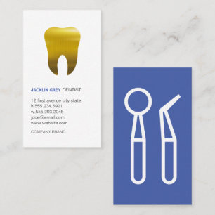 Dentist Tools Gold Tooth Business Card