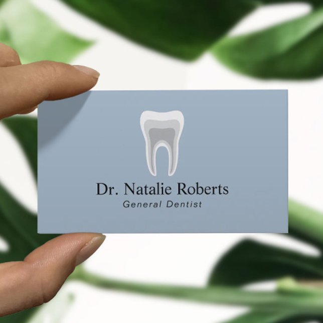 Dentist Tooth Anatomy Logo Dusty Blue Dental Care Appointment Card (Creator Uploaded)