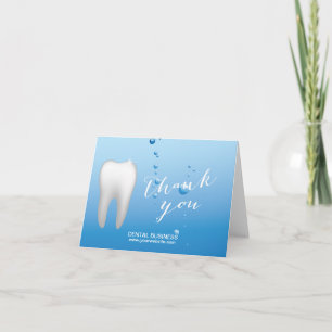 Dentist Tooth & Blue Water Dental Care Thank You Card