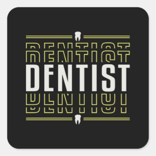 Dentist Tooth Dentistry Dental Teeth Gift Idea Square Sticker