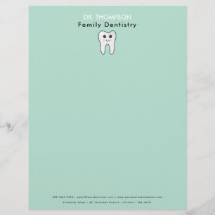 Dentist Tooth Family Dentistry Business Custom Letterhead
