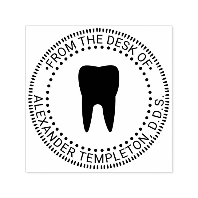 Dentist Tooth “From the desk of”, “office of” Self-inking Stamp (Design)