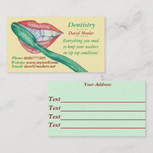 dentist tooth hygienist teeth and mouth picture business card