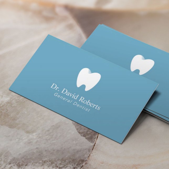 Dentist Tooth Logo Blue Dental Appointment Card (Creator Uploaded)