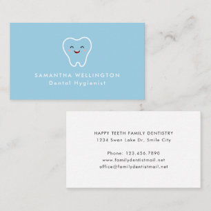 Dentist Tooth Logo Dental Hygienist Business Card