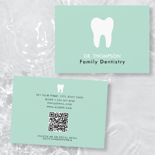 Dentist Tooth Logo Dentistry QR Code Social Media Business Card