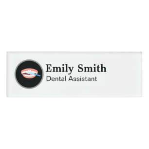 Dentist Tooth Logo Name Tag
