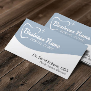 Dentist Tooth Typography Dusty Blue Dental Care Appointment Card
