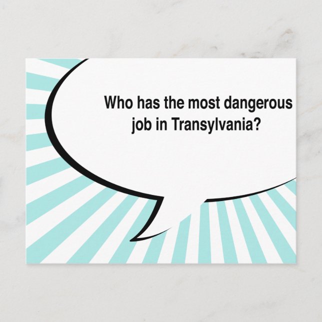 dentist transylvania joke postcard (Front)