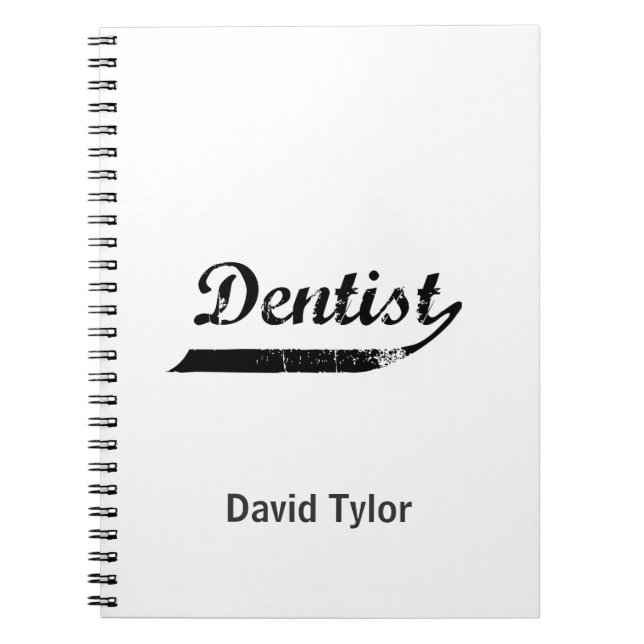 Dentist Typography Spiral Notebook (Front)